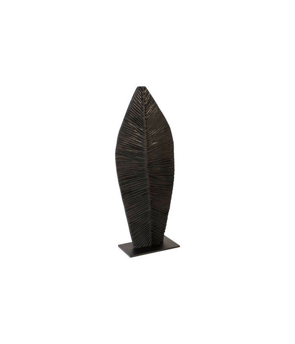 Carved Leaf on Stand Burnt, Small