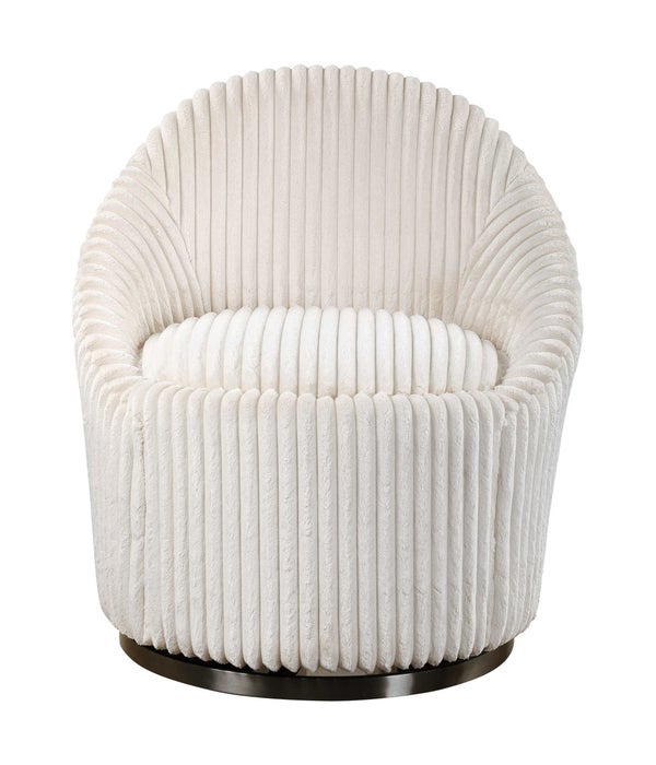 Crue Swivel Chair, Ivory