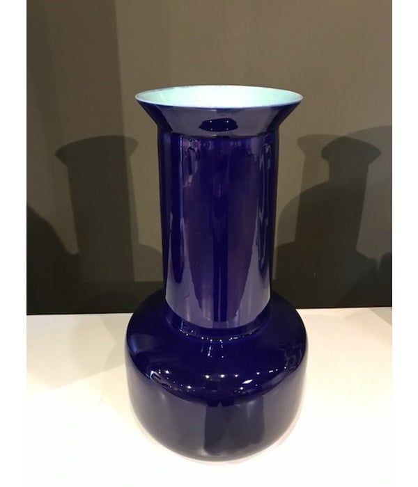 Medium Porcelain Sage Vase, Celadon Interior and Indigo Exterior
