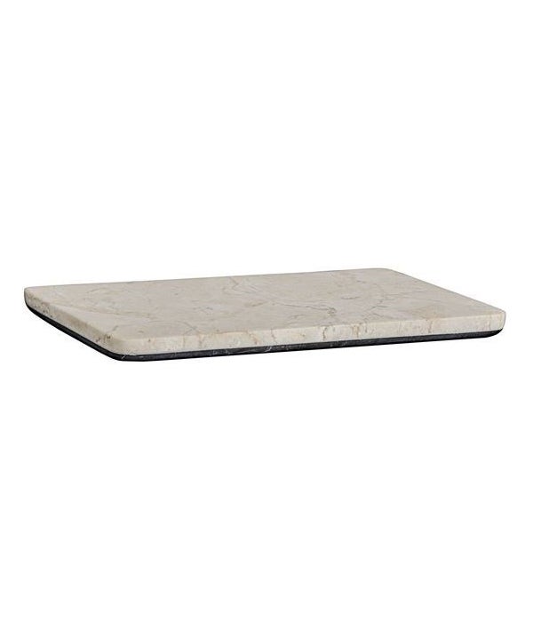 White Marble Tray With Black Marble Base
