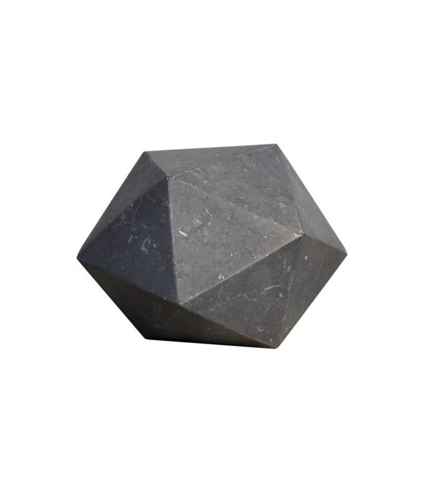Polyhedron Object, Black Marble
