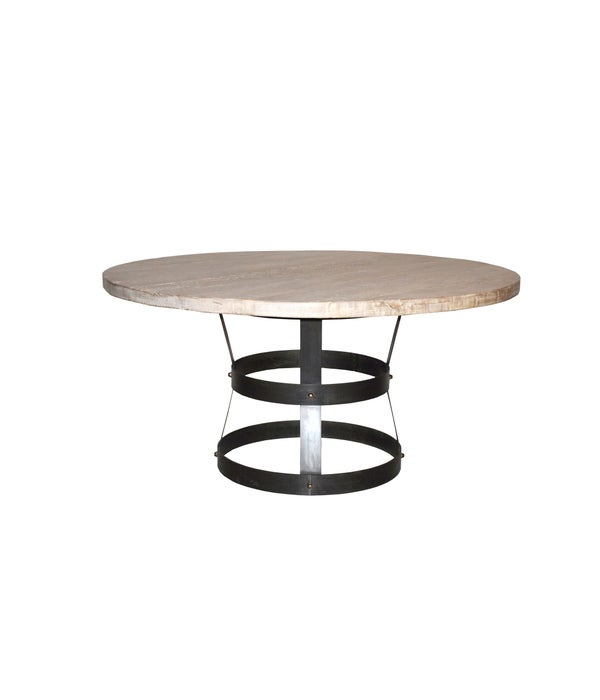 Basket Dining Table, Gray Wash Wax
