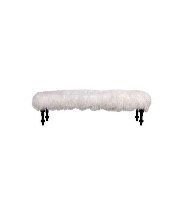 Coco Bench with Flokati