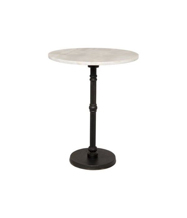 Atonie Side Table, Black Meal/White Stone