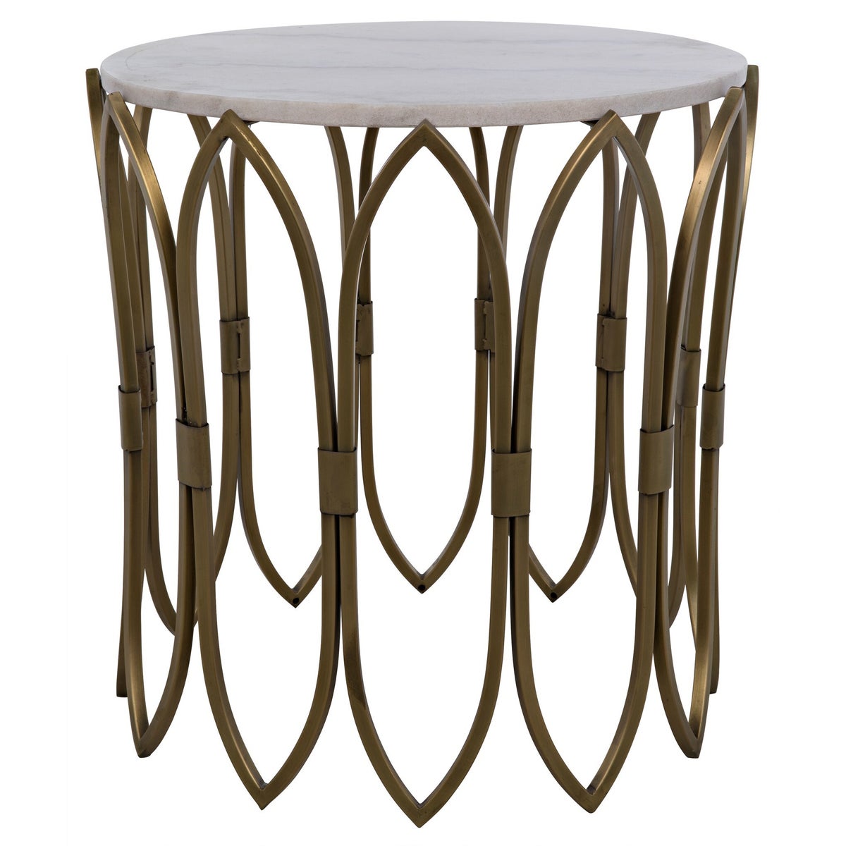 Nola Side Table, Steel with Brass