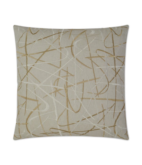 Scribble Square Gold Pillow