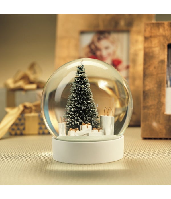 Snow Globe with Pine Needle Tree and Gift Bags