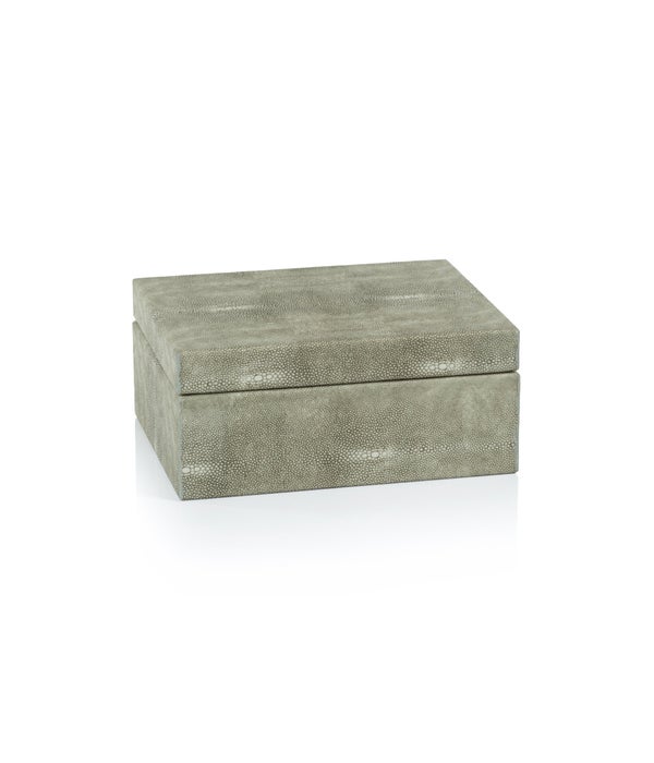 Moorea Shagreen Leather Box with Suede Interior, Small