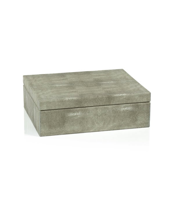 Moorea Shagreen Leather Box with Suede Interior, Large