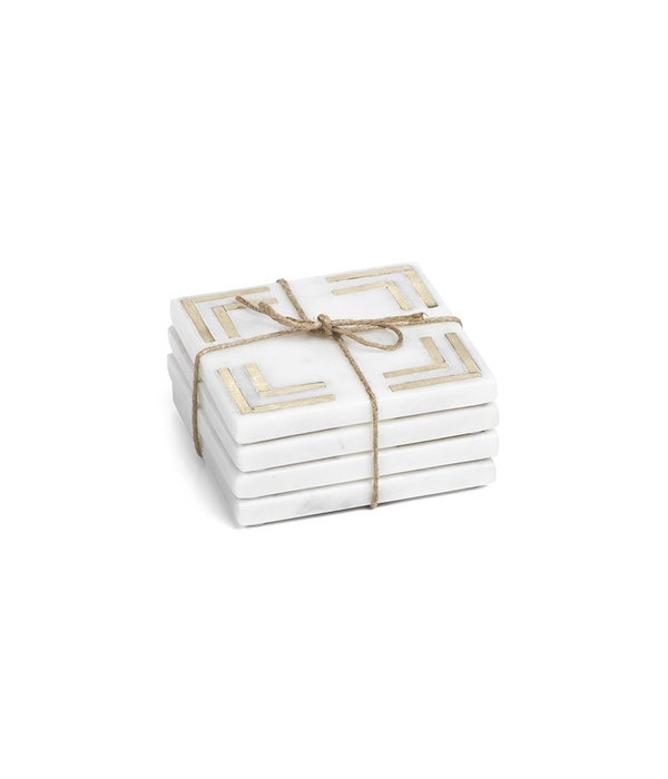 Marmo Square Marble Coasters, Set of 4