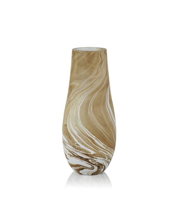Natural Latte Mango Wood Marbleized Vase, Small