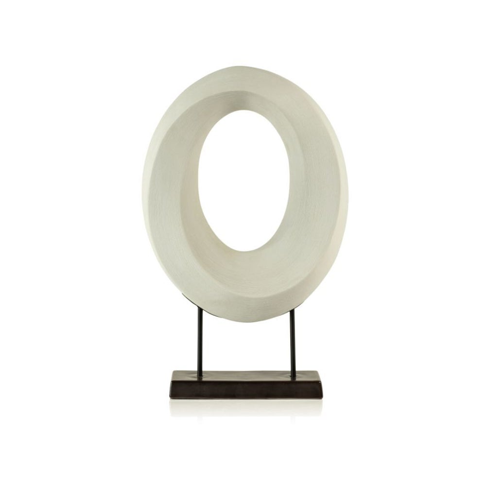 White Porcelain Oval Twist on Stand