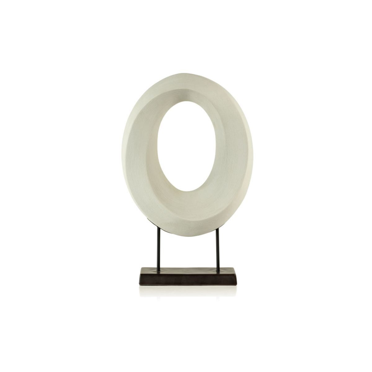 White Porcelain Oval Twist on Stand
