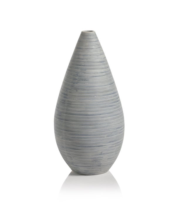 Laguna Porcelain Vase, White & Blue Stripe