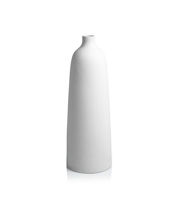 Bari All White Earthenware Vase