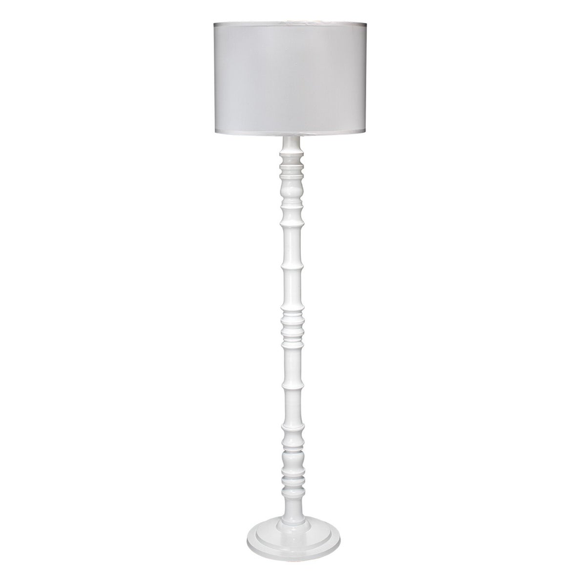 Longshan White Floor Lamp with Large Drum Shade