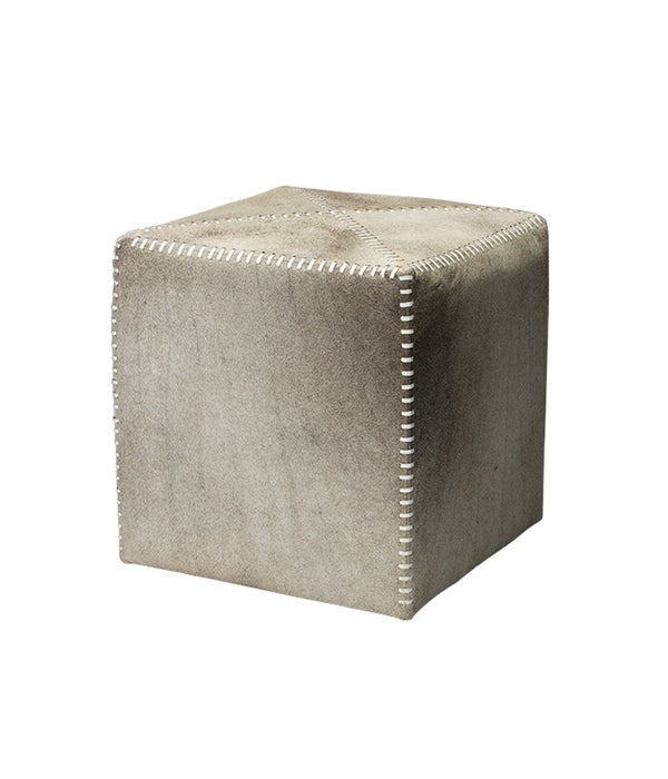 Ottoman Small, Grey Hide