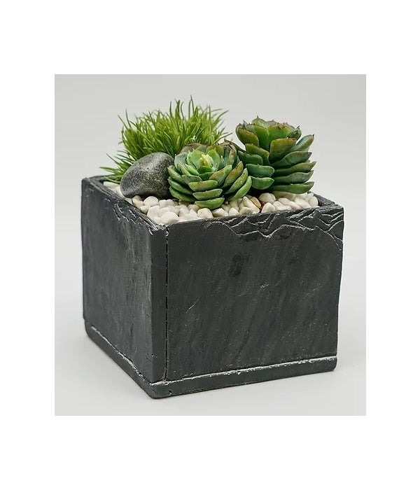 Slate Black Succulent Pot