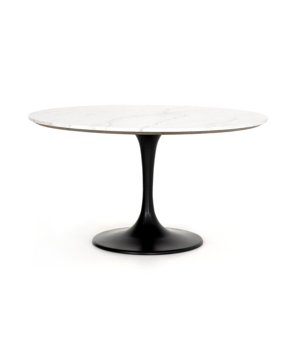 Powell Dining Table, White Marble