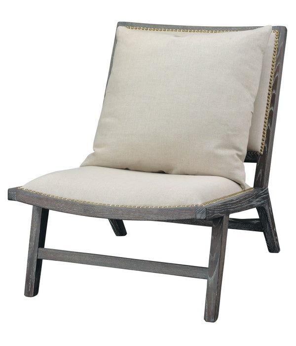 Baldwin Chair, Off White/Dark Wood