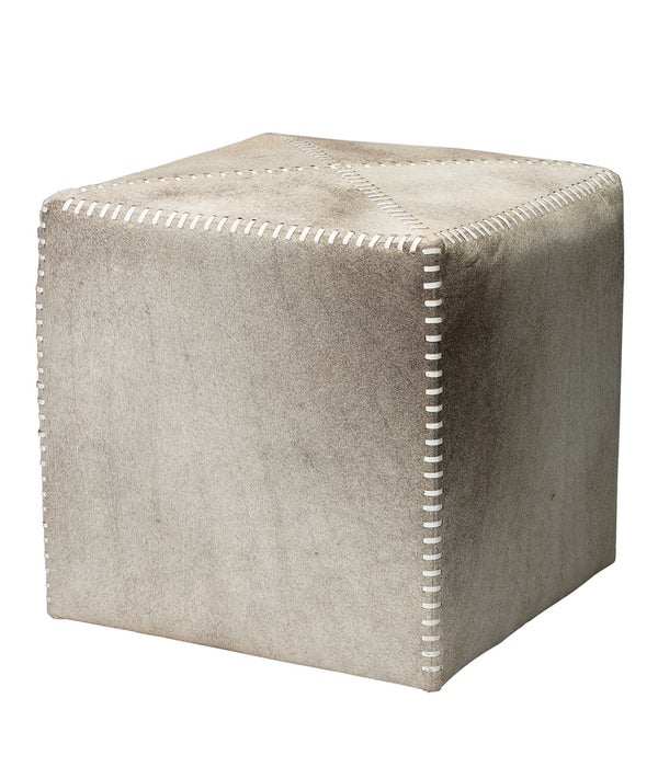 Small Grey Hide Ottoman