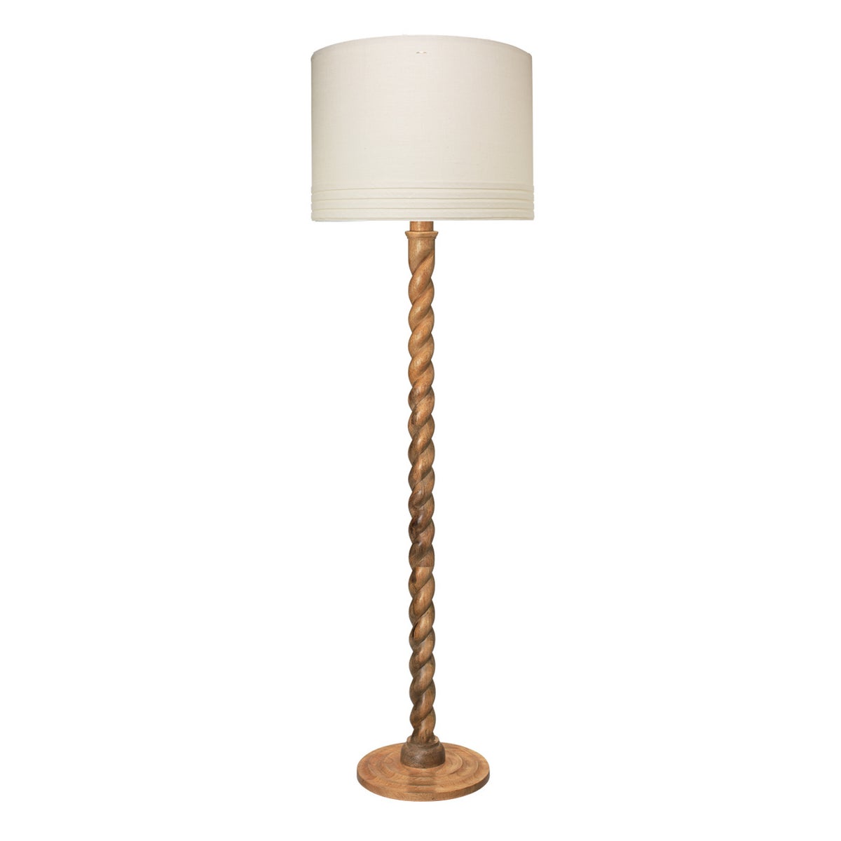 Barley Twist Natural Floor Lamp, Lg Banded Drum