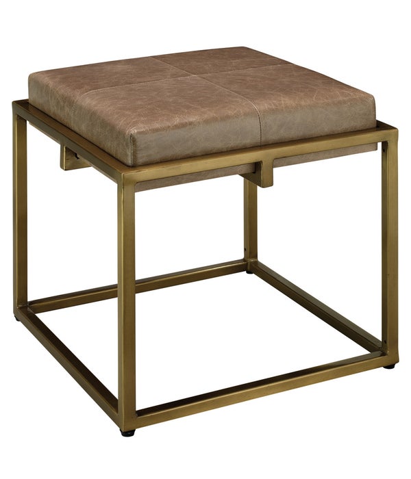 Shelby Taupe Leather Stool