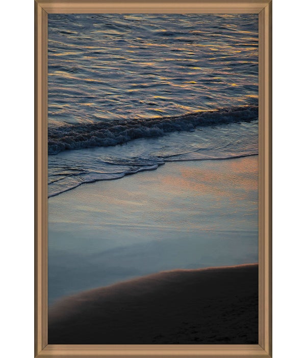 24x36 Sunkissed Shore Break I, Glass Frame