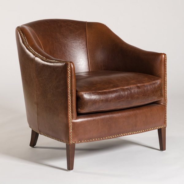 madison leather club chair saddle