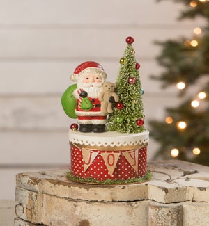 Bethany Lowe Santa Claus Cupcake Container Christmas Decoration