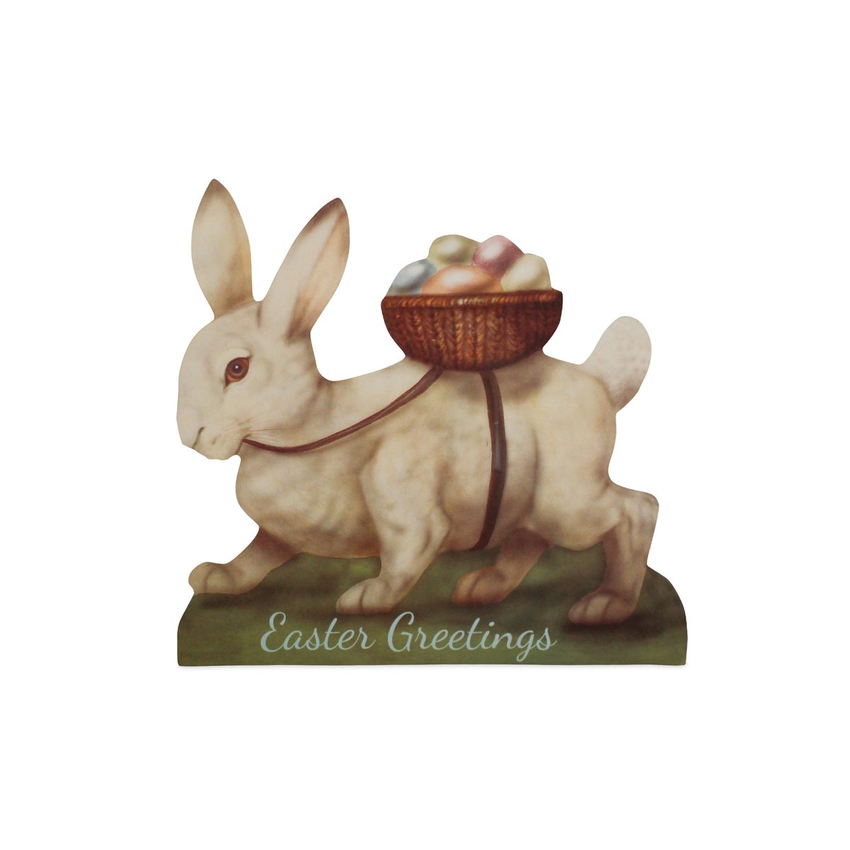 White Bunny with Egg Basket Large Dummy Board