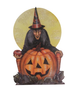 Midnight Witch With Pumpkin Dummy Board