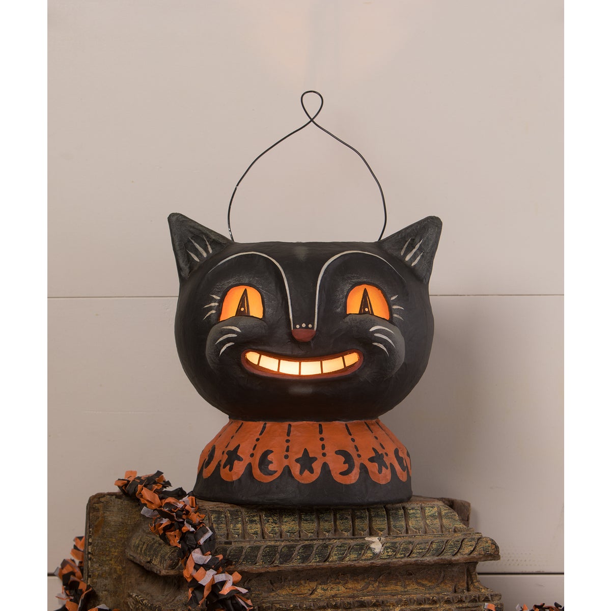 Magic Catty Jack Lantern Paper Mache