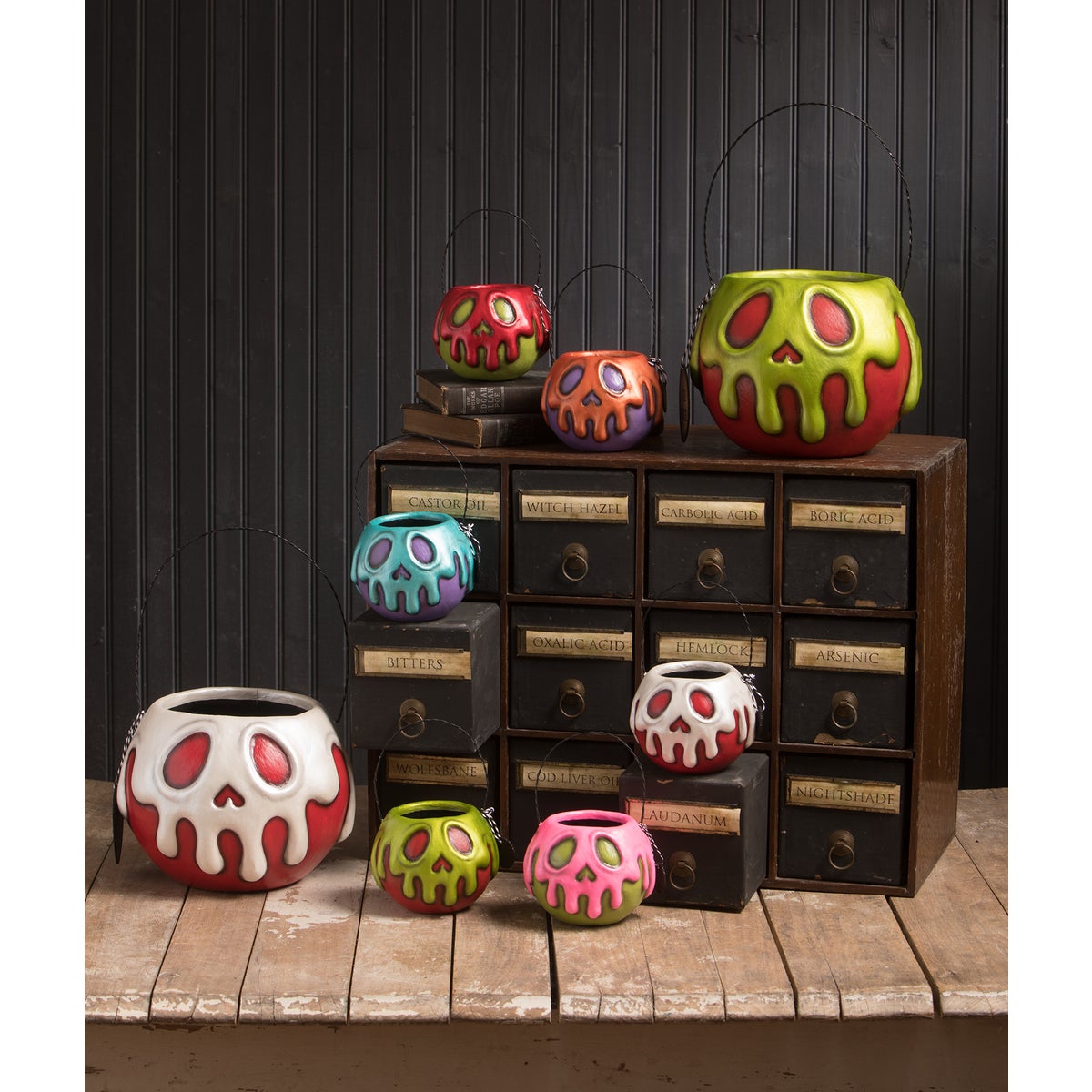 Small Red Apple With Green Poison Bucket