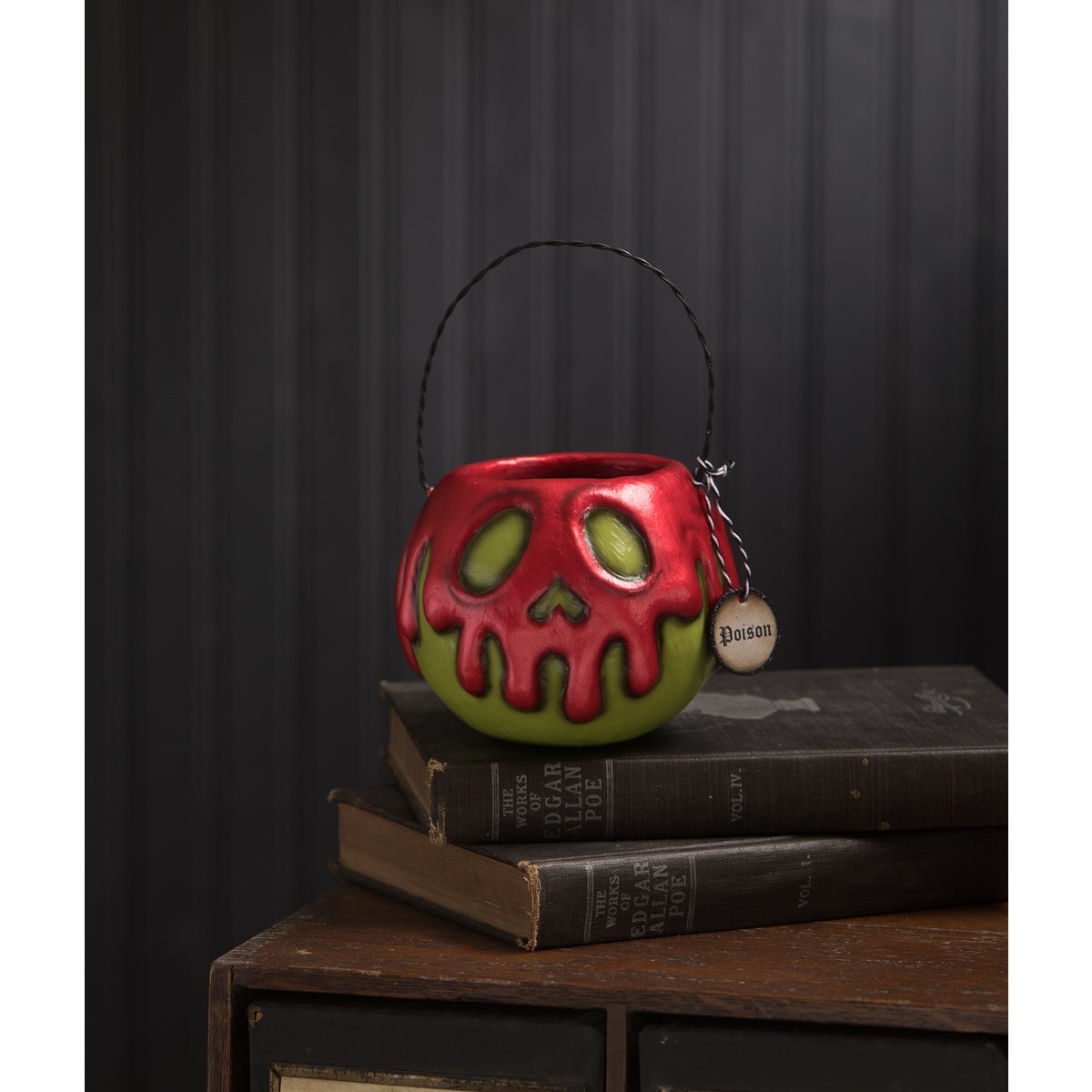 Small Green Apple With Red Poison Bucket