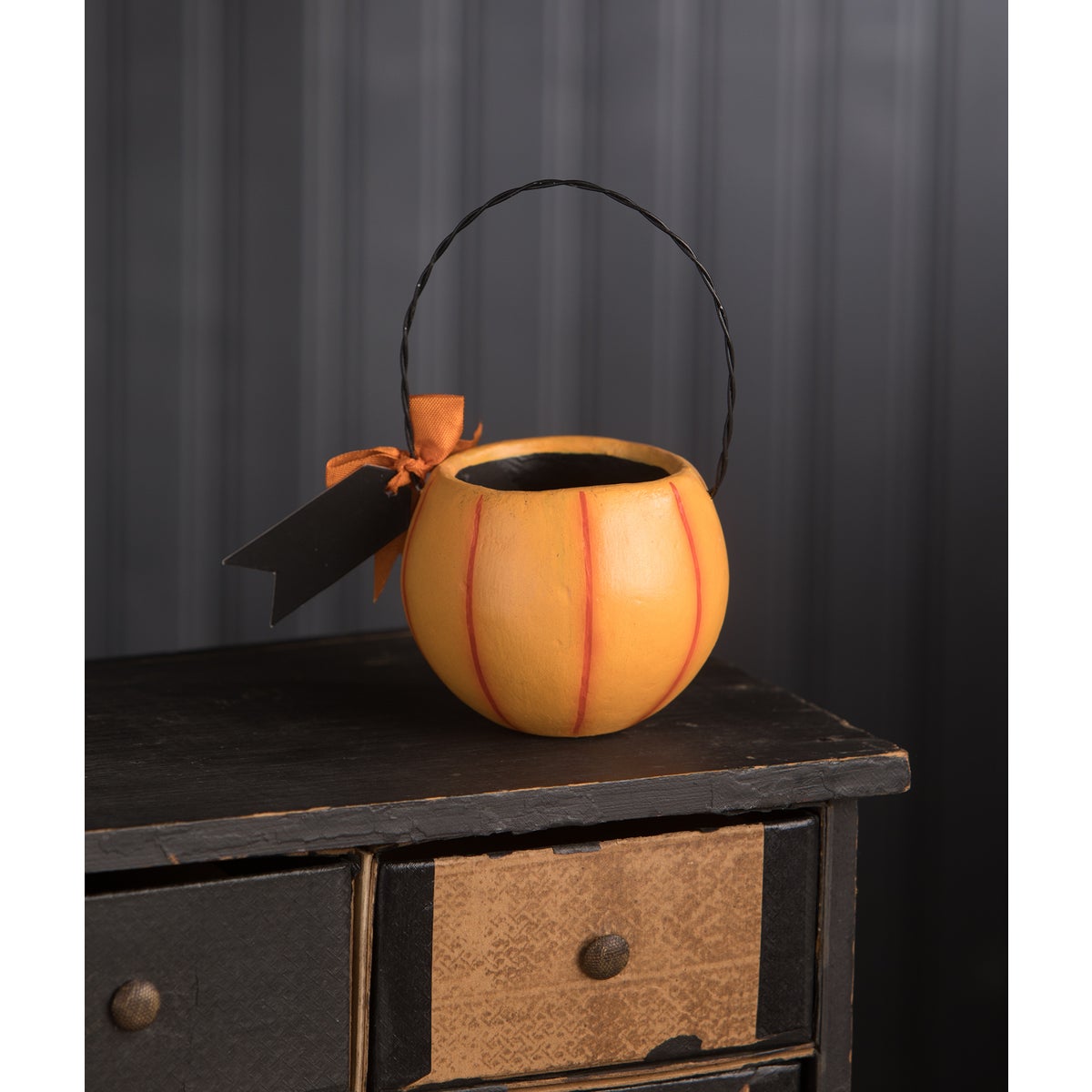 Small Yellow Orange Pumpkin Bucket