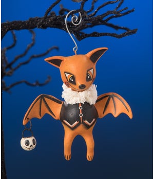 Orange Oliver Bat Ornament