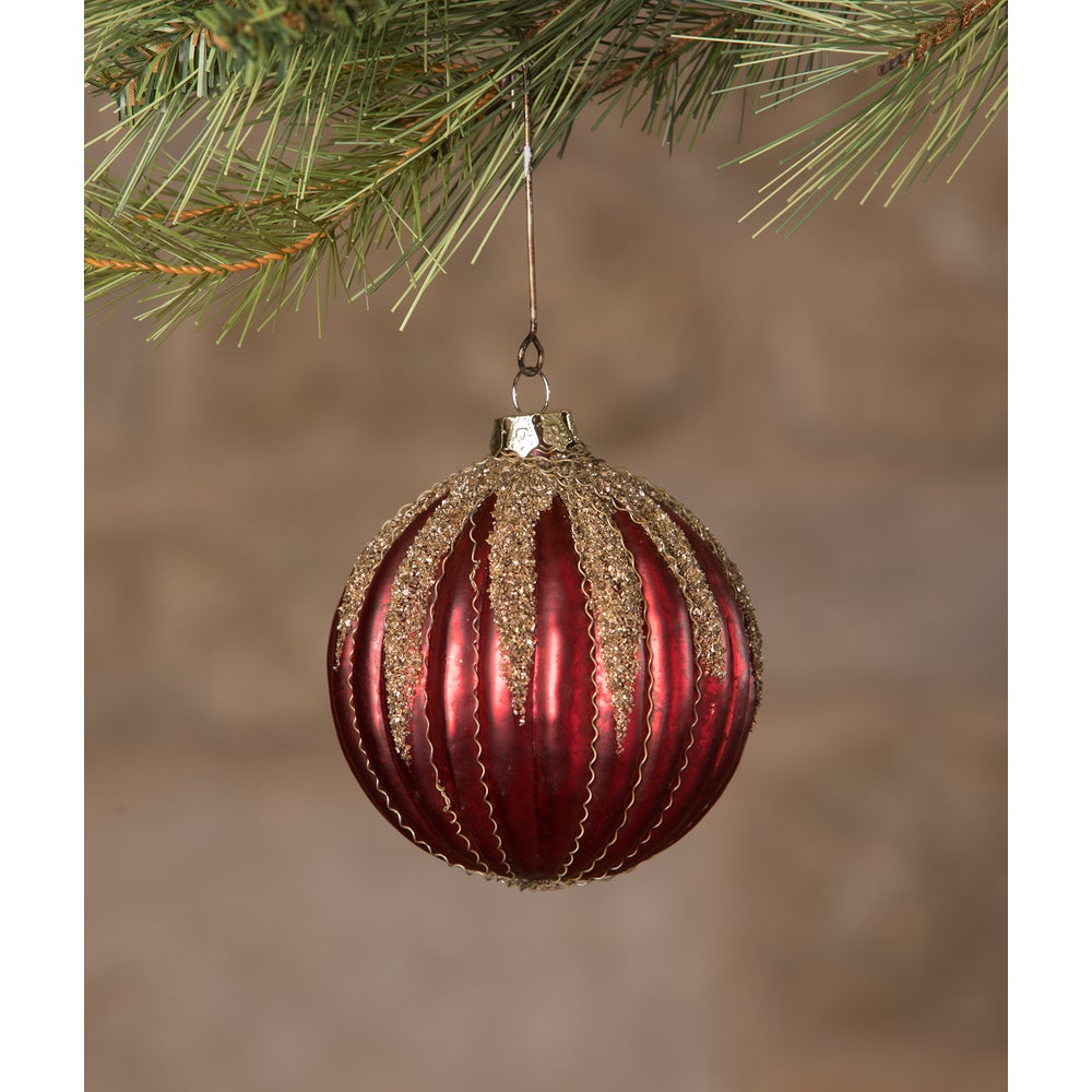 Jewel-Tide Glass Glitter Drip Ball Ornament 8A