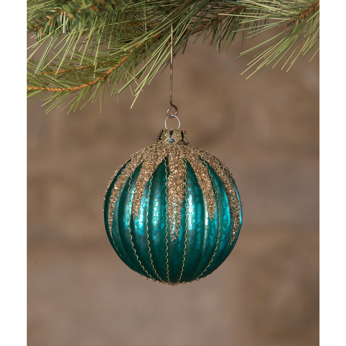 Jewel-Tide Glass Glitter Drip Ball Ornament 8A