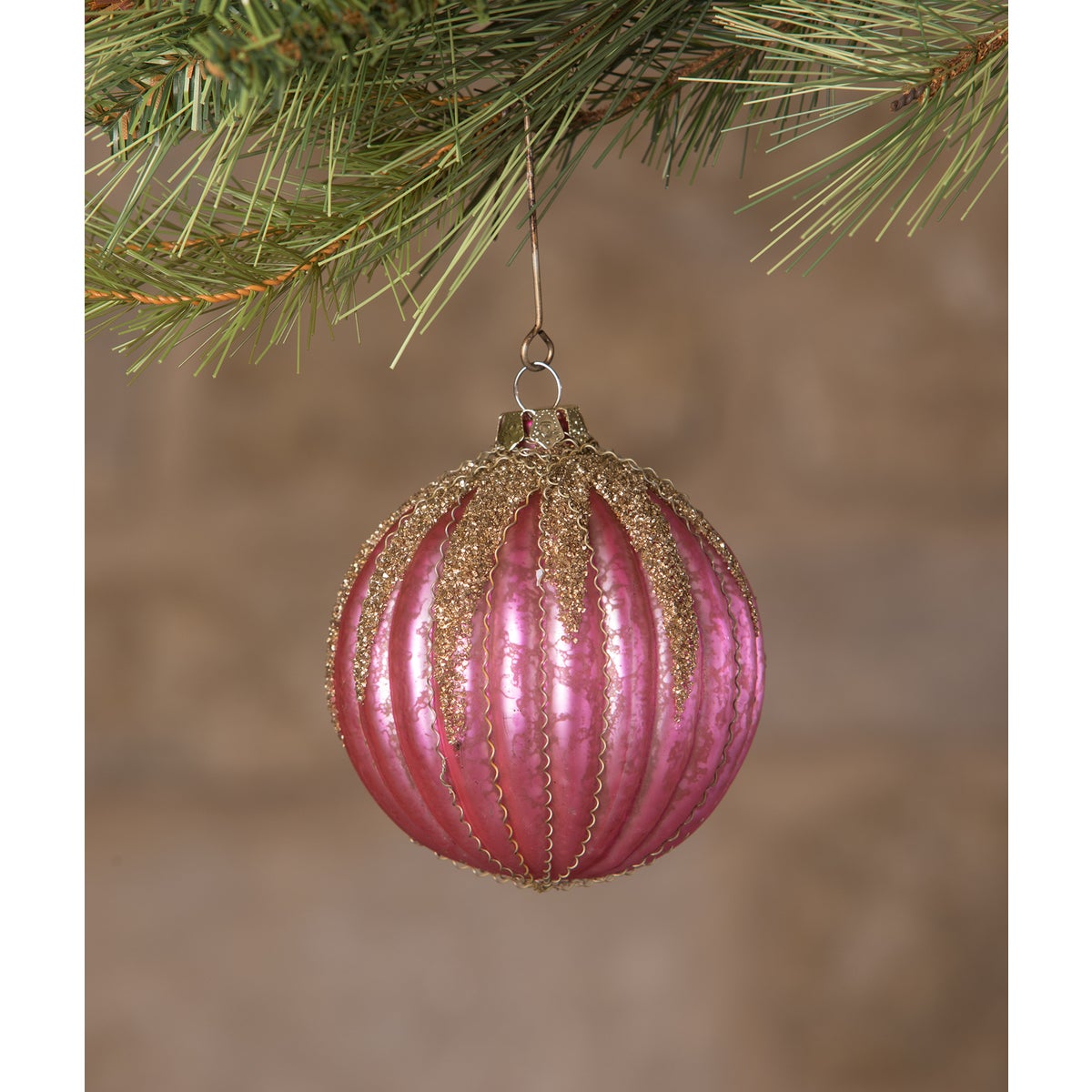 Jewel-Tide Glass Glitter Drip Ball Ornament 8A