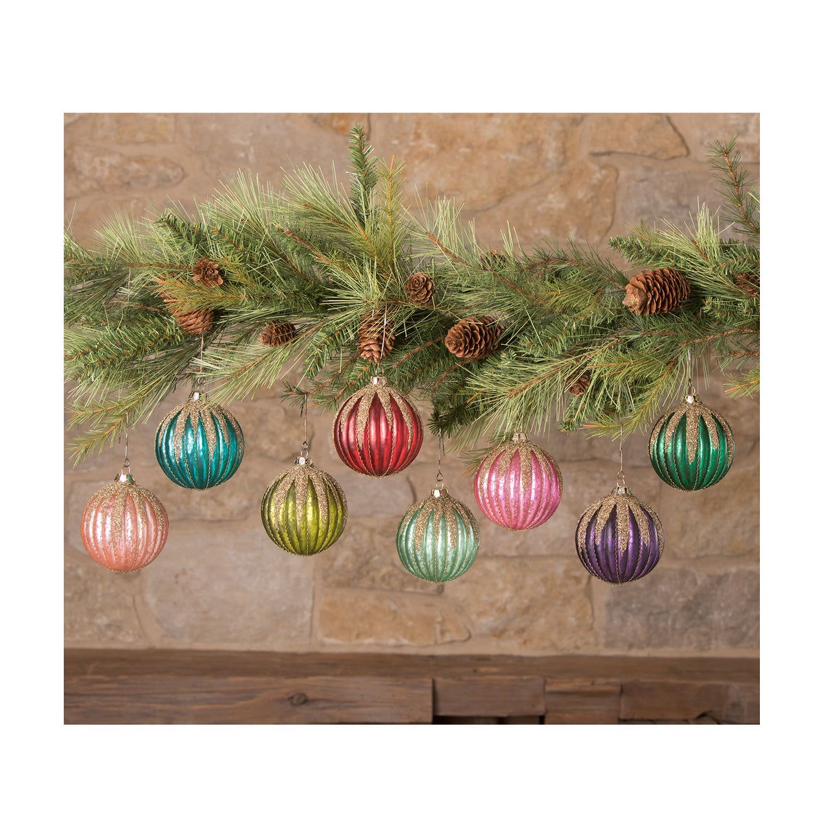 Jewel-Tide Glass Glitter Drip Ball Ornament 8A