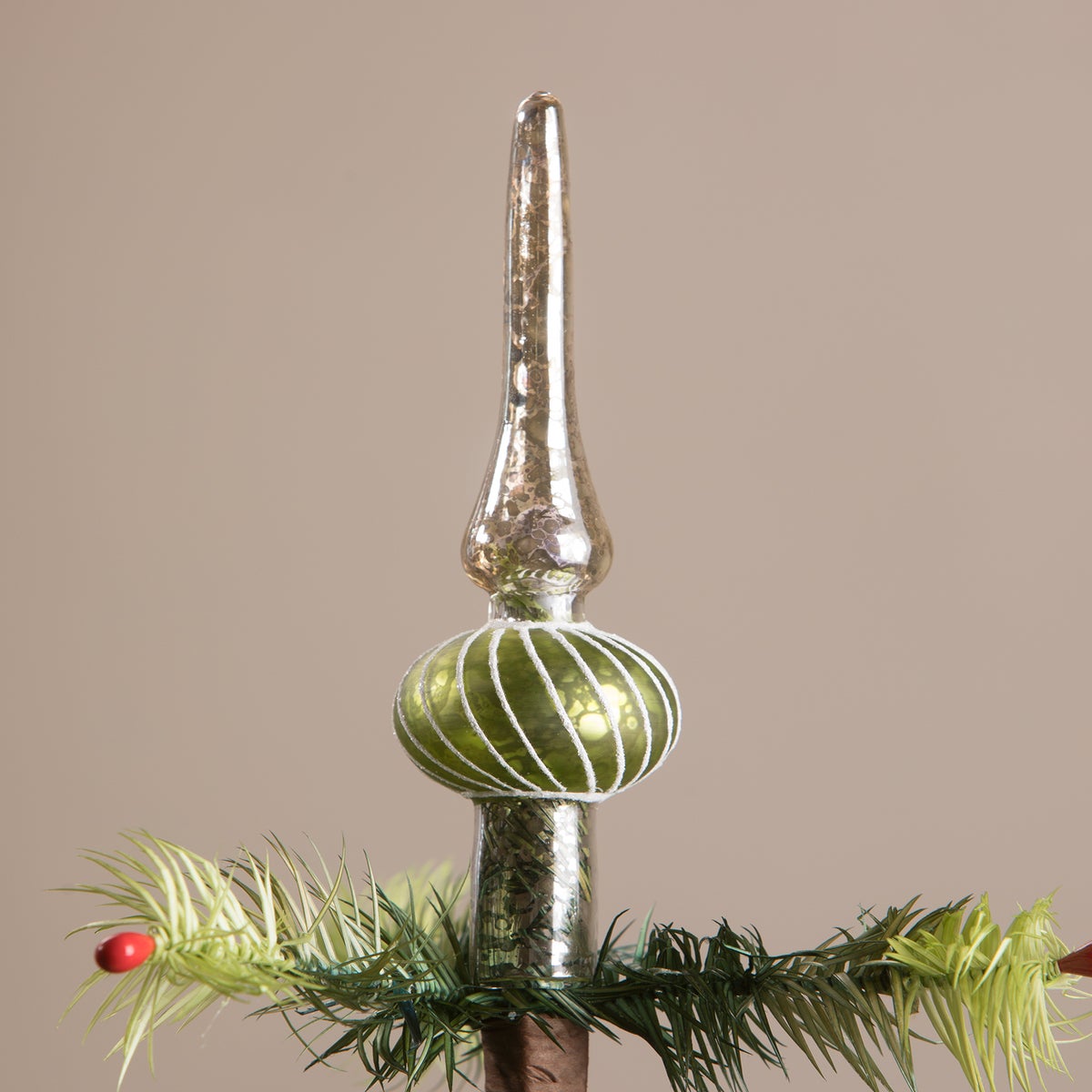 Green Finial Tree Topper Small