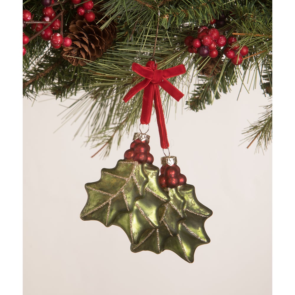 Holly Dangle Ornament