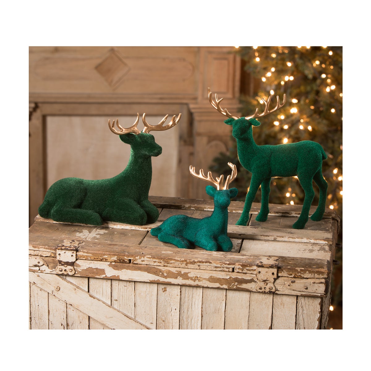 Large Emerald Flocked Deer