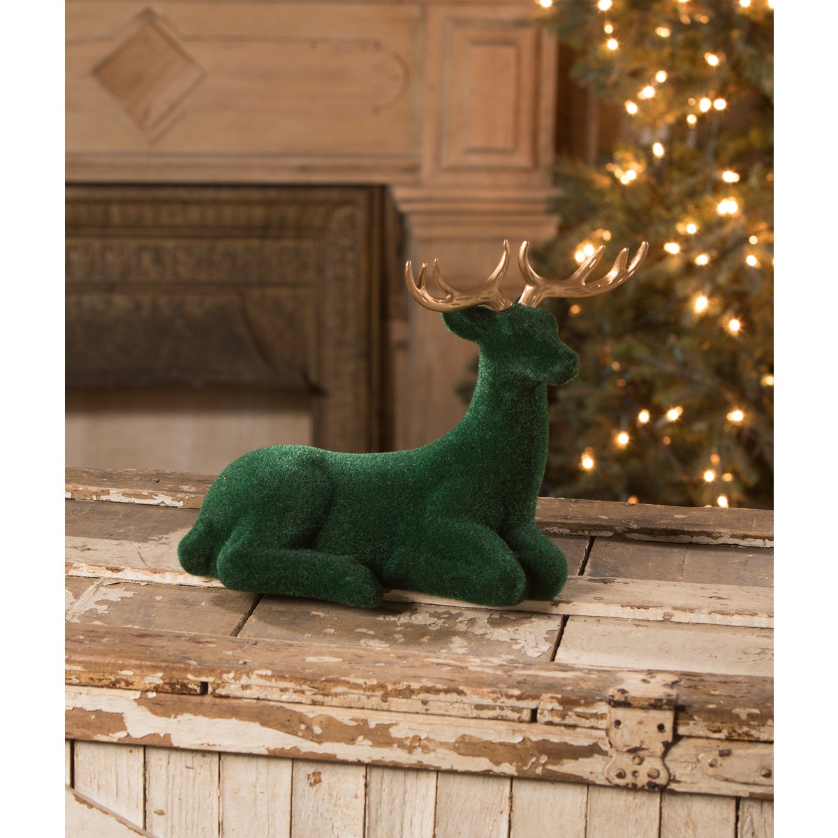 Large Emerald Flocked Deer