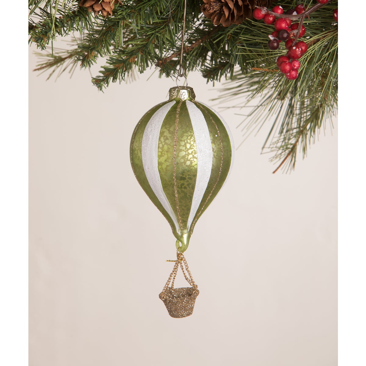 Citrene Striped Hot Air Balloon Ornament