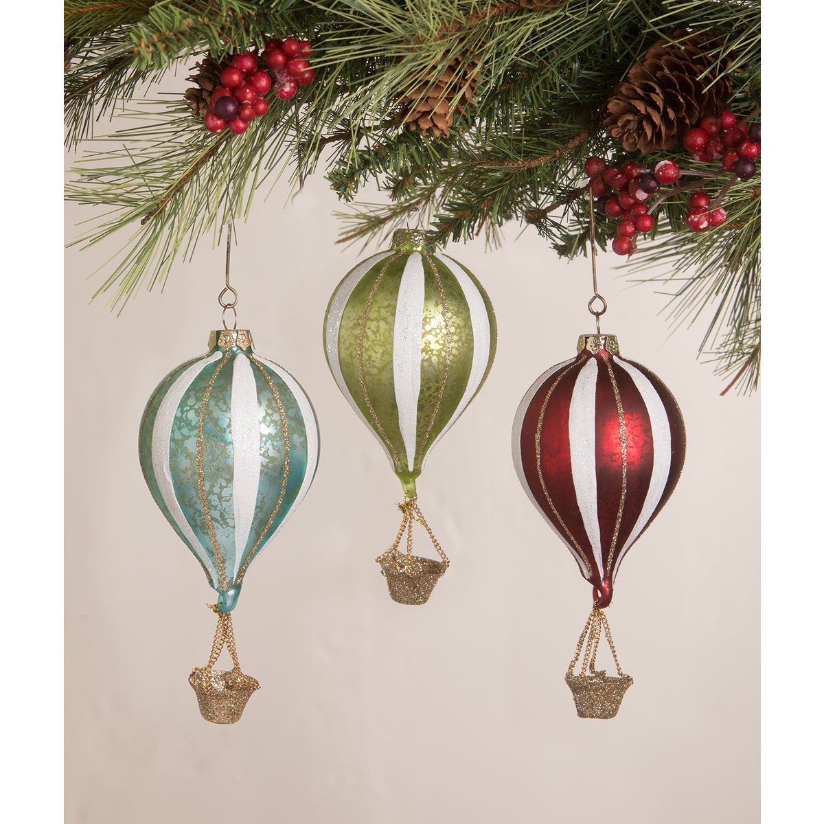 Citrene Striped Hot Air Balloon Ornament