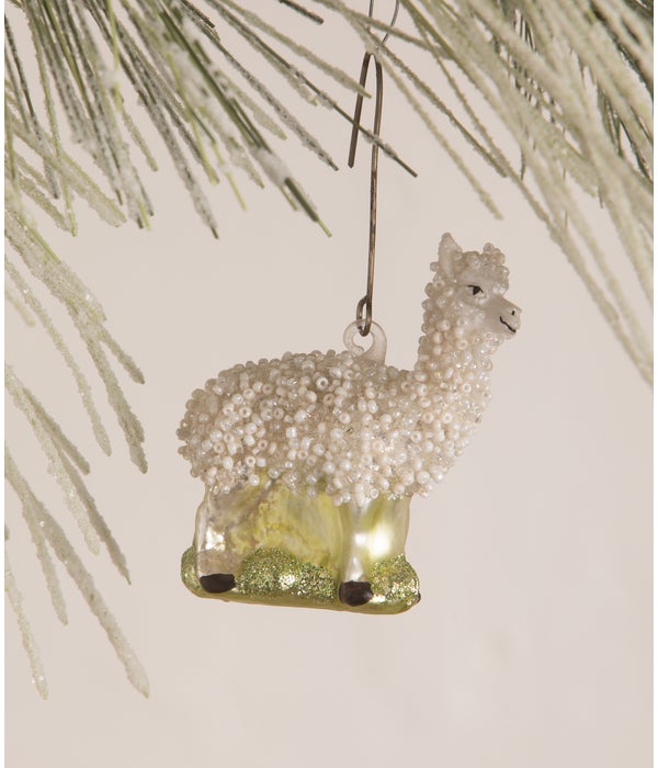 Glass Beaded Llama Ornament