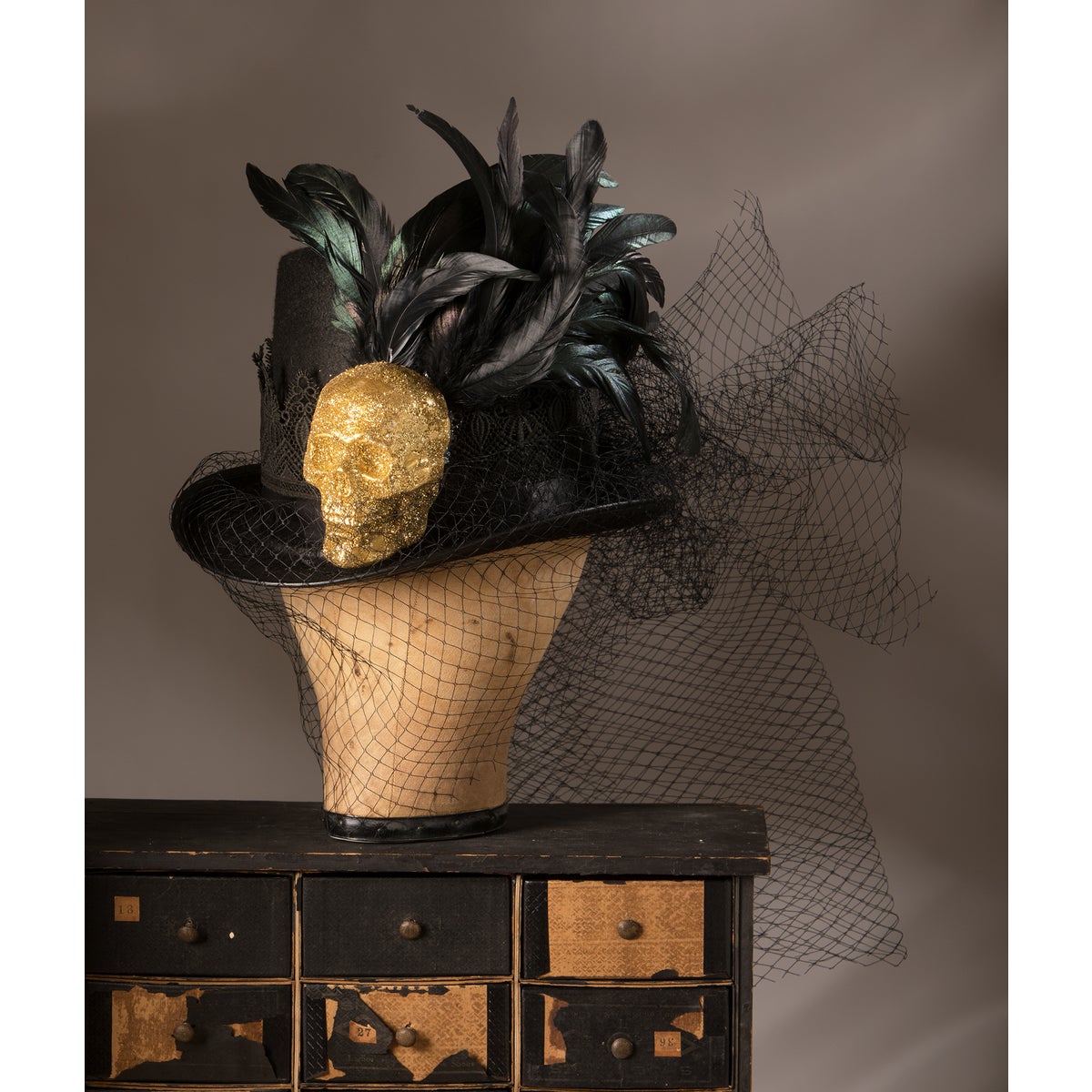 Skull and Lace Haunted Hat