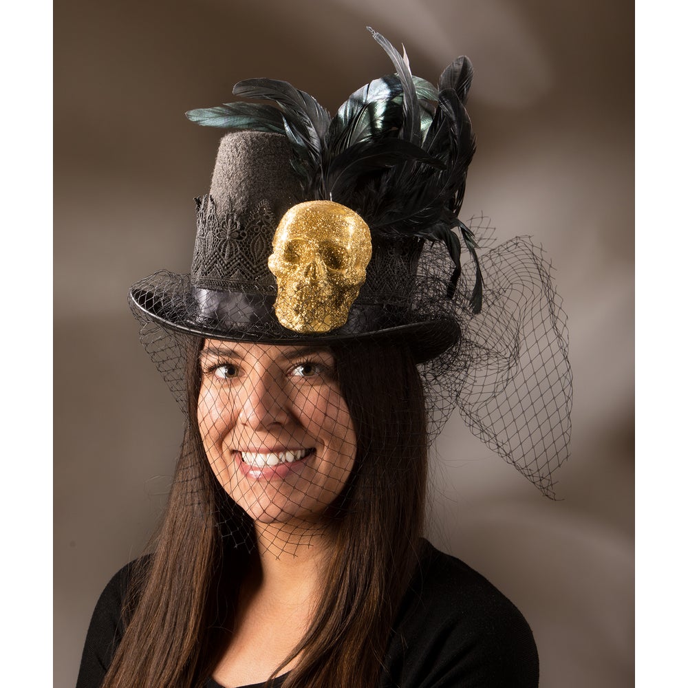 Skull and Lace Haunted Hat